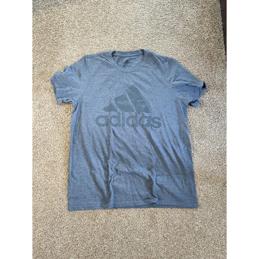 Adidas Gray Black Logo Amplifier T-shirt Men's Medium (M)